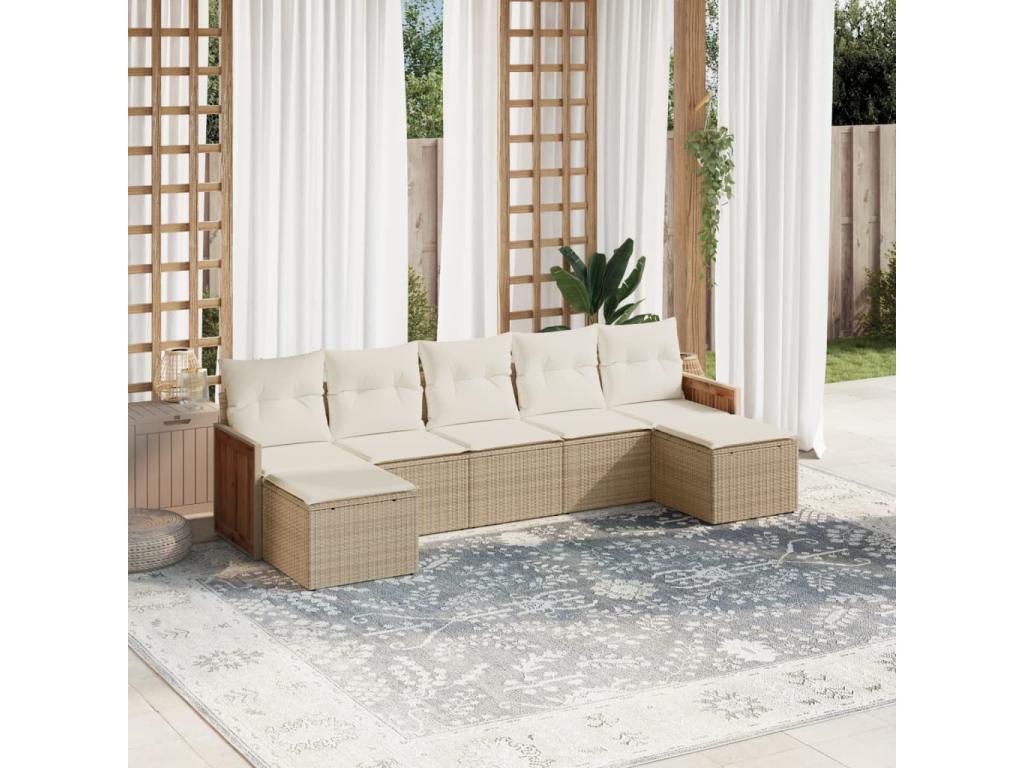 Beige Woven Resin Wicker Outdoor Furniture Set - dlz1766585833820