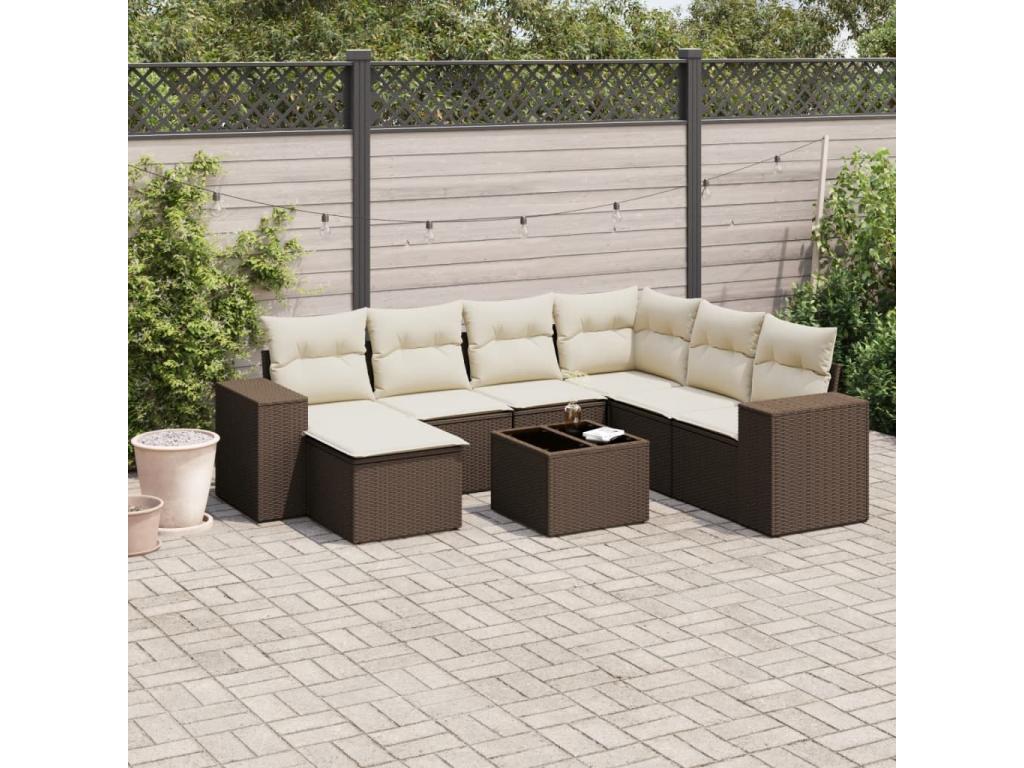Brown Woven Resin Wicker Outdoor Furniture Set - dlz1766585749040