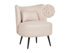 Beige Boucle Fabric Accent Chair