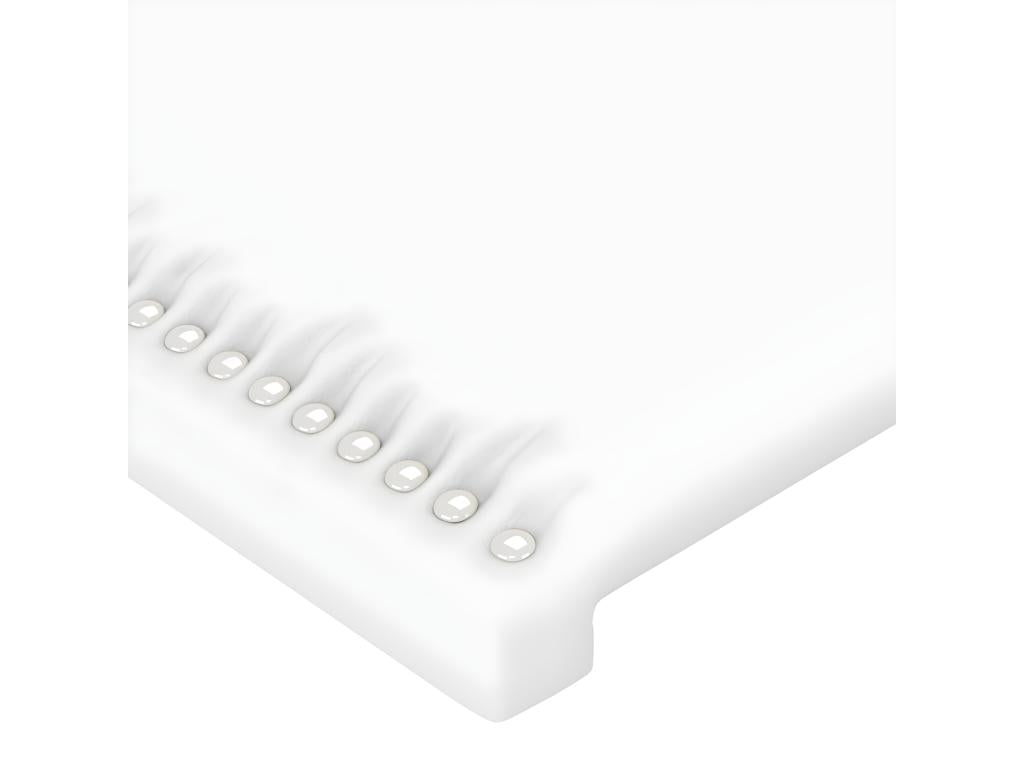 White Faux Leather Bed, 180 x 5 x 118 cm