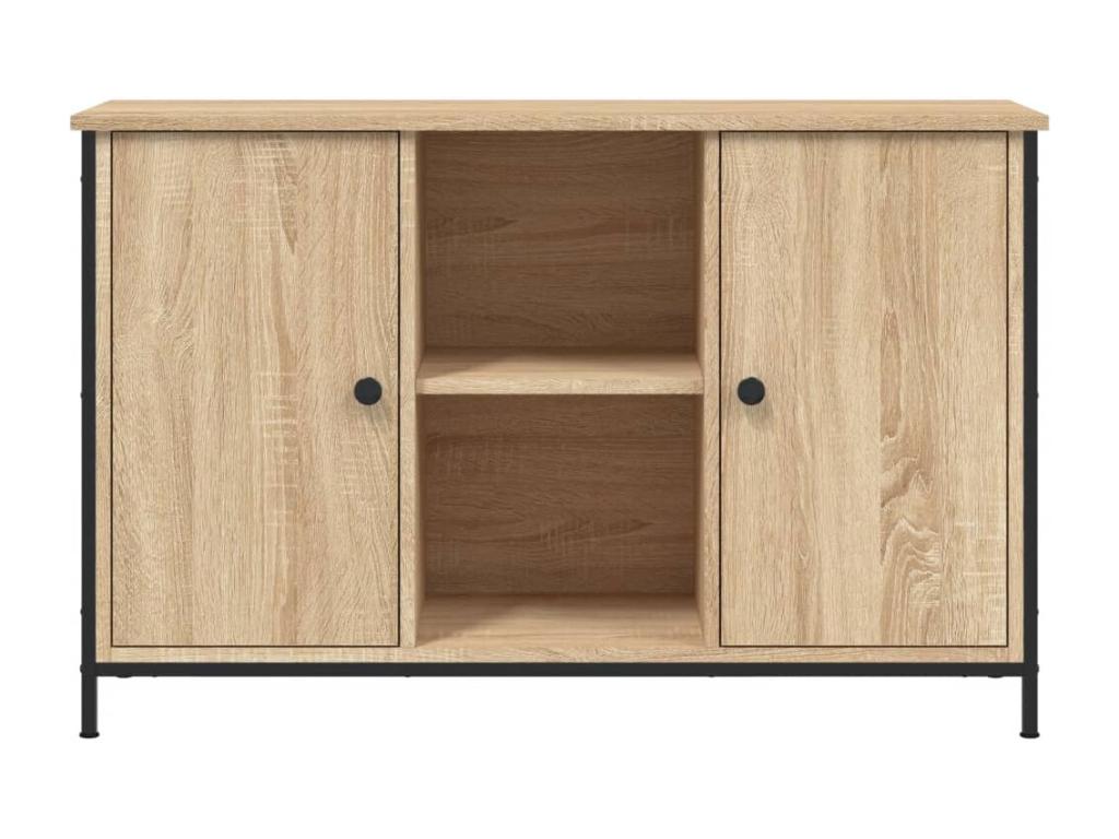 Natural Engineered Wood TV Stand, 100 x 35 x 65 cm