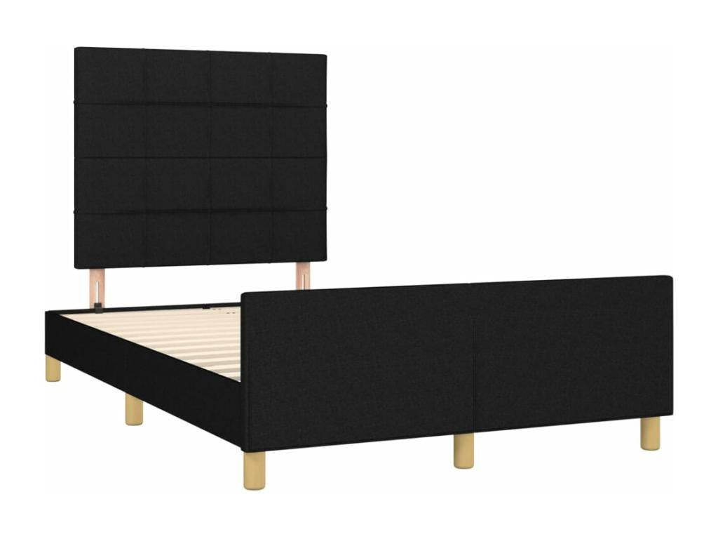 Black Fabric Bed Frame, 120 x 190 cm