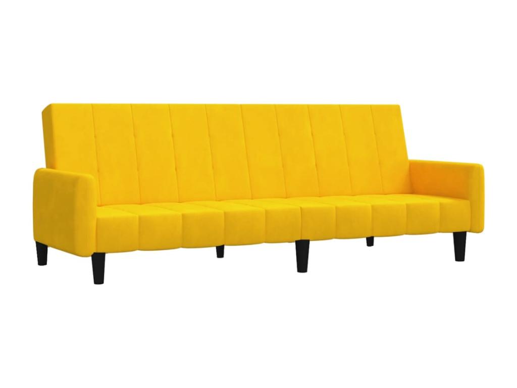 Yellow Velvet Bed