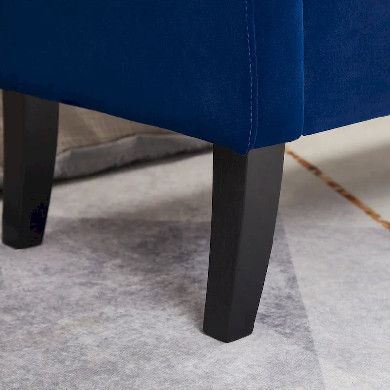 Bed Storage Bench with Curved Arms and Solid Wooden Legs