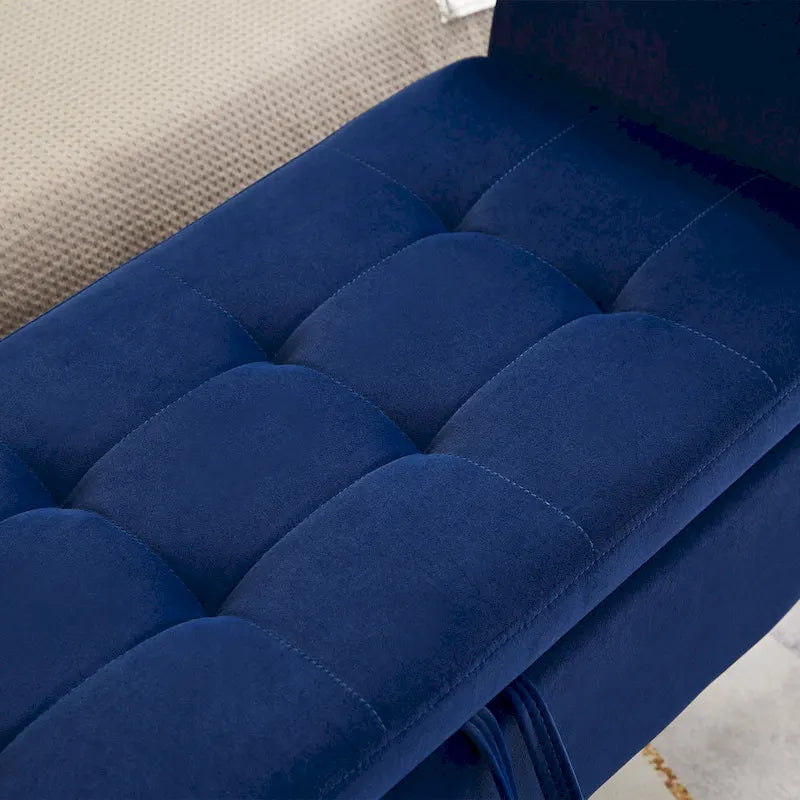 Bed Storage Bench with Curved Arms and Solid Wooden Legs