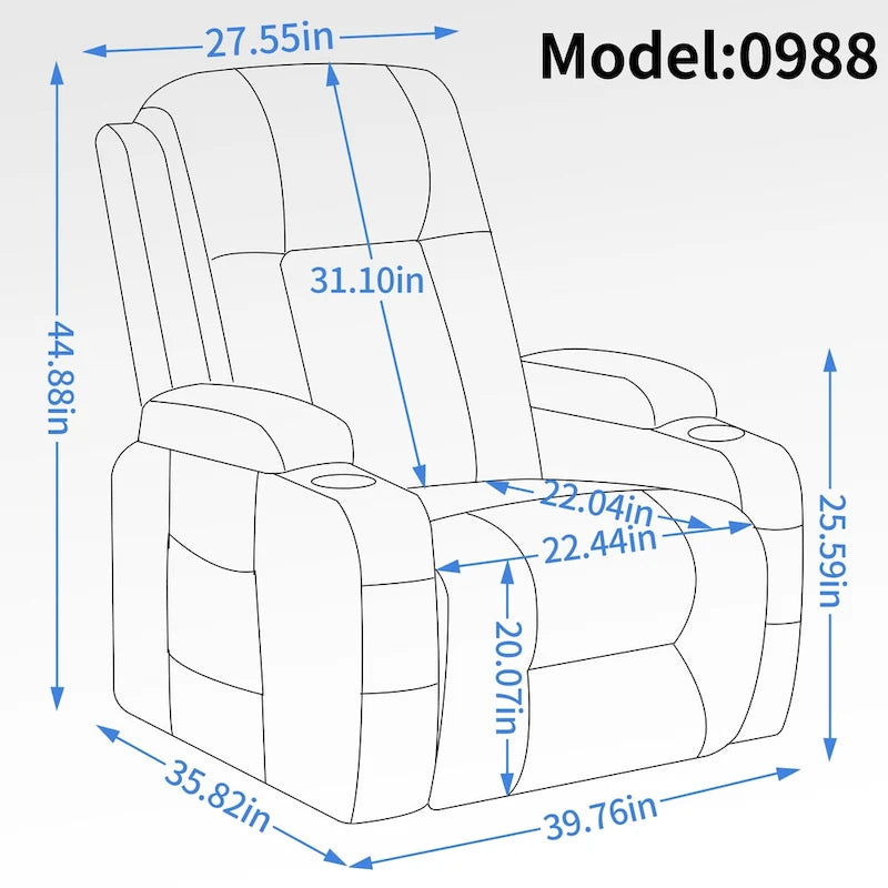 Heavy Duty Power Lift Recliner Chair for Elderly with Massage and Lumbar Heating