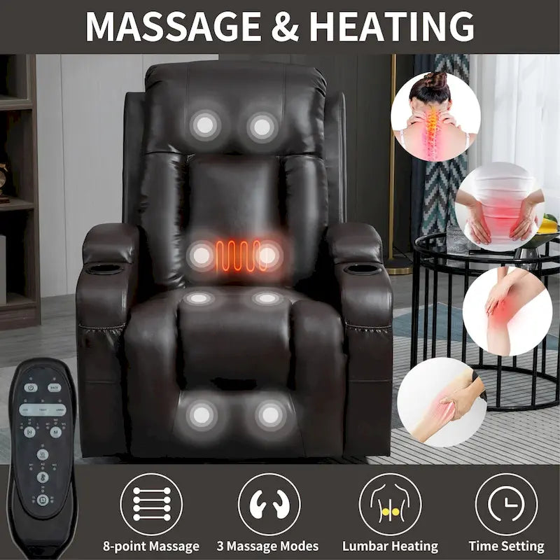 Heavy Duty Power Lift Recliner Chair for Elderly with Massage and Lumbar Heating