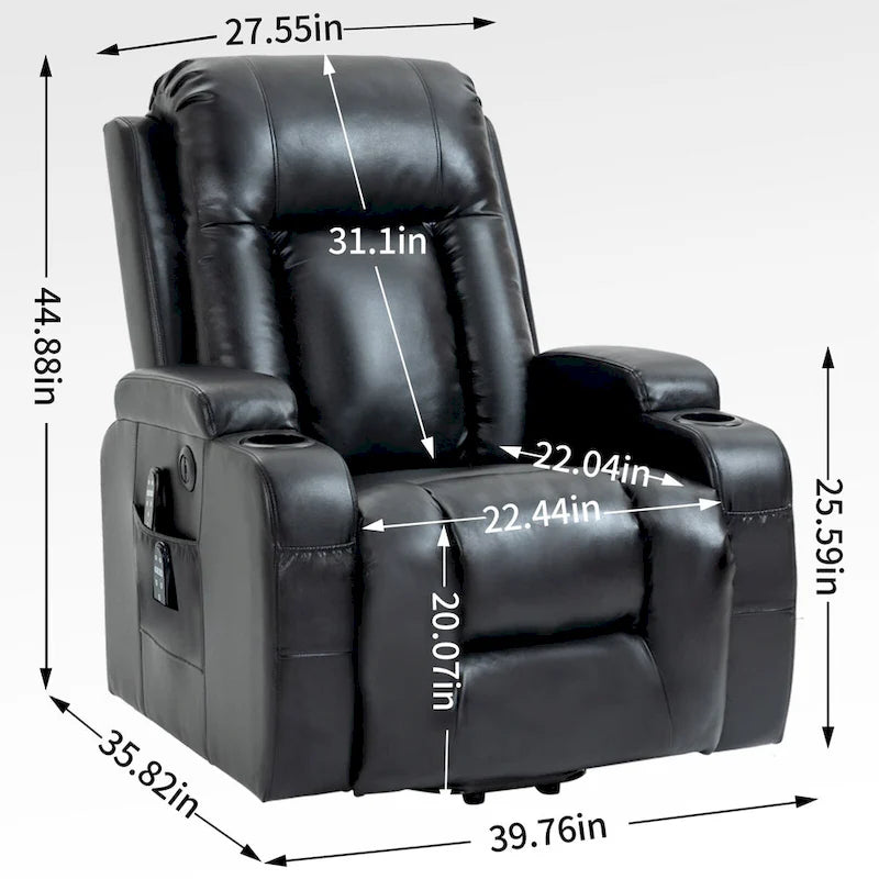 Heavy Duty Power Lift Recliner Chair for Elderly with Massage and Lumbar Heating