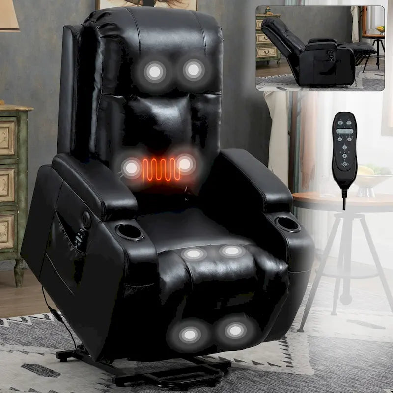 Heavy Duty Power Lift Recliner Chair for Elderly with Massage and Lumbar Heating