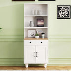 Farmhouse Storage Cabinet with 4 Solid Wood Gourd-Shaped Legs