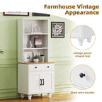 Farmhouse Storage Cabinet with 4 Solid Wood Gourd-Shaped Legs
