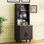 Farmhouse Storage Cabinet with 4 Solid Wood Gourd-Shaped Legs