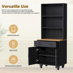 Farmhouse Storage Cabinet with 4 Solid Wood Gourd-Shaped Legs