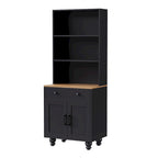 Farmhouse Storage Cabinet with 4 Solid Wood Gourd-Shaped Legs