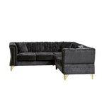 81.5  Chesterfield Chenille L-Shaped Corner Sectional Sofa with Tufted Backrest