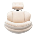 Beige Modern 31.7  Swivel Accent Chair with Ottoman