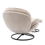 Beige Modern 31.7  Swivel Accent Chair with Ottoman