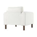 White 33.5  Upholstered Accent Chair with Walnut Legs