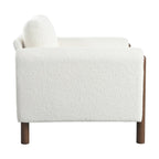 White 33.5  Upholstered Accent Chair with Walnut Legs