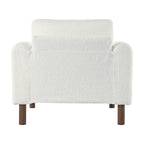 White 33.5  Upholstered Accent Chair with Walnut Legs