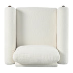 White 33.5  Upholstered Accent Chair with Walnut Legs