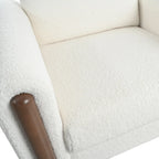 White 33.5  Upholstered Accent Chair with Walnut Legs