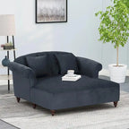 66  Upholstered Loveseat Chaise Lounge Chair with Birch Legs