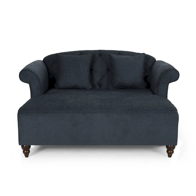 66  Upholstered Loveseat Chaise Lounge Chair with Birch Legs