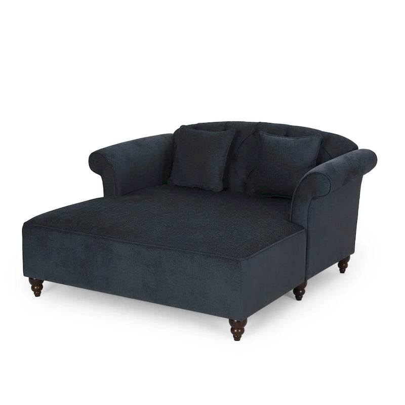 66  Upholstered Loveseat Chaise Lounge Chair with Birch Legs