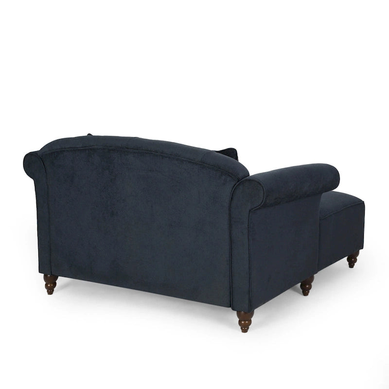66  Upholstered Loveseat Chaise Lounge Chair with Birch Legs