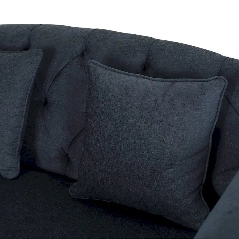 66  Upholstered Loveseat Chaise Lounge Chair with Birch Legs