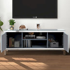 59  TV Stand with Diamond-Shaped Mirror Doors and Storage for TVs Up to 65