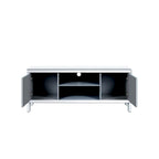 59  TV Stand with Diamond-Shaped Mirror Doors and Storage for TVs Up to 65