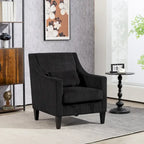 Black Modern 26.8  Arm Chair with Rubber Wood Legs