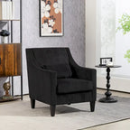 Black Modern 26.8  Arm Chair with Rubber Wood Legs