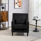 Black Modern 26.8  Arm Chair with Rubber Wood Legs