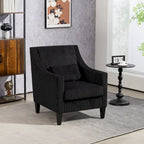 Black Modern 26.8  Arm Chair with Rubber Wood Legs