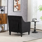 Black Modern 26.8  Arm Chair with Rubber Wood Legs