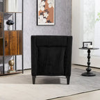 Black Modern 26.8  Arm Chair with Rubber Wood Legs
