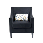 Black Modern 26.8  Arm Chair with Rubber Wood Legs