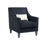 Black Modern 26.8  Arm Chair with Rubber Wood Legs