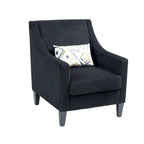 Black Modern 26.8  Arm Chair with Rubber Wood Legs