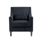 Black Modern 26.8  Arm Chair with Rubber Wood Legs