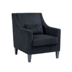 Black Modern 26.8  Arm Chair with Rubber Wood Legs