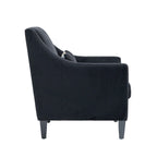 Black Modern 26.8  Arm Chair with Rubber Wood Legs