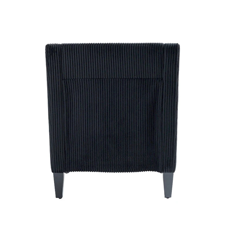 Black Modern 26.8  Arm Chair with Rubber Wood Legs