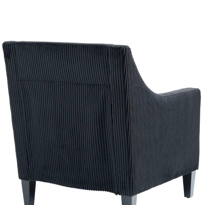 Black Modern 26.8  Arm Chair with Rubber Wood Legs