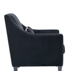Black Modern 26.8  Arm Chair with Rubber Wood Legs