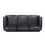 80  Modern Faux Leather 3-Seater Sofa with Birch Legs and Nailheads