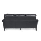 80  Modern Faux Leather 3-Seater Sofa with Birch Legs and Nailheads